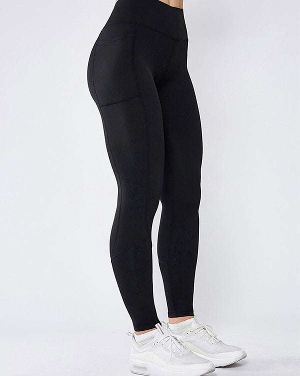 Mesh Side Pockets High Waisted Leggings