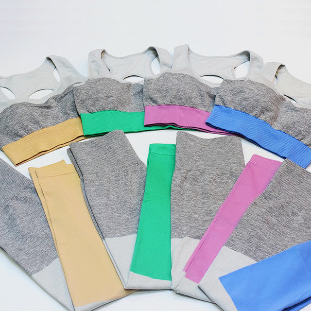New Colorblock Seamless  Gym Sets