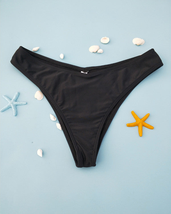 Sexy Deep V Neck Flouncing Shoulder Bikini Sets