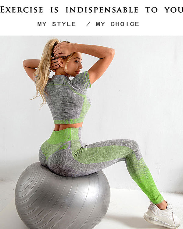 New Seamless ColorBlock Gym Sets