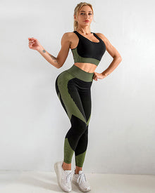 New Seamless Colorblock  Gym Sets