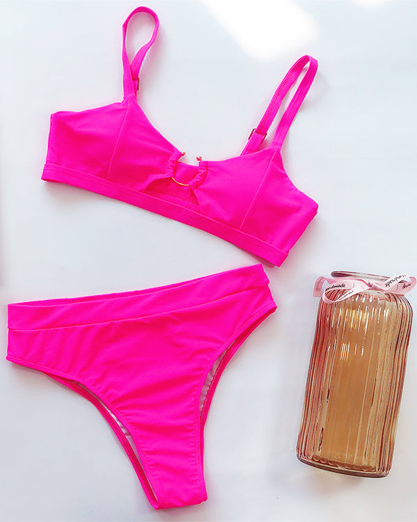 Cut Out High Waisted Bikini Sets
