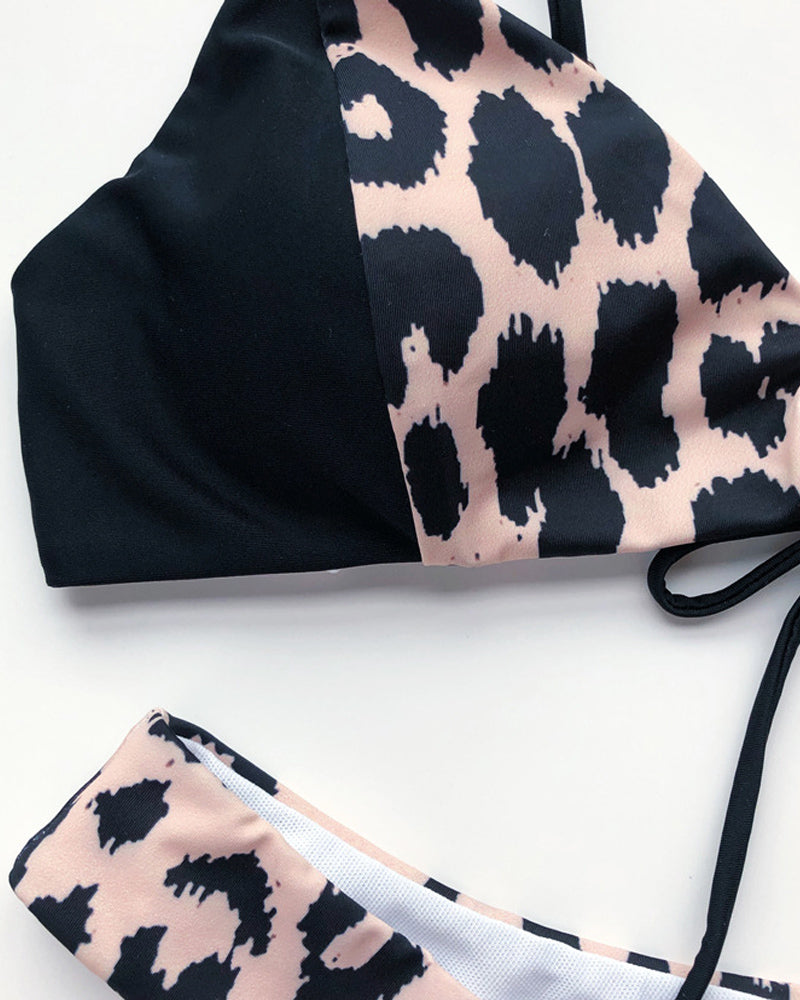 New ColoBlock Tie Front Bikini Sets