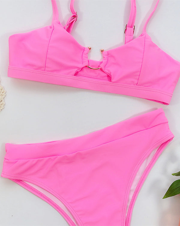 Cut Out High Waisted Bikini Sets