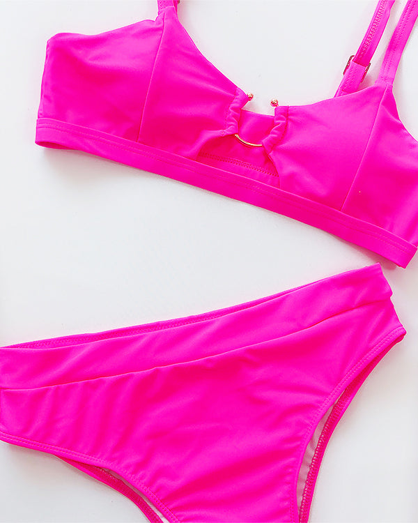 Cut Out High Waisted Bikini Sets