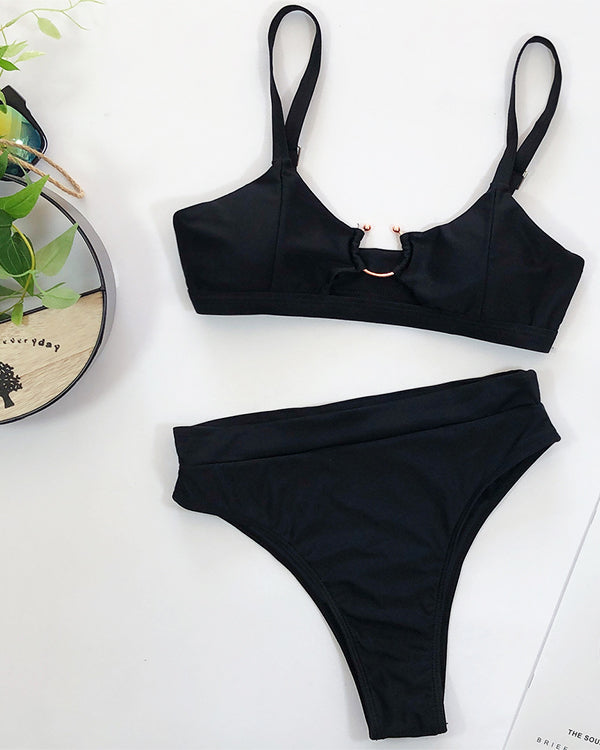 Cut Out High Waisted Bikini Sets
