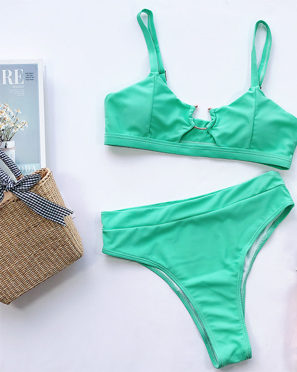 Cut Out High Waisted Bikini Sets