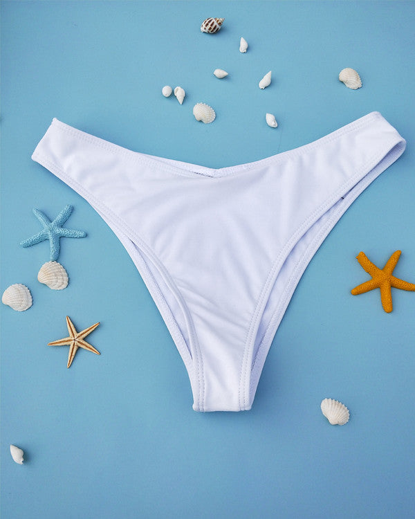 Sexy Deep V Neck Flouncing Shoulder Bikini Sets