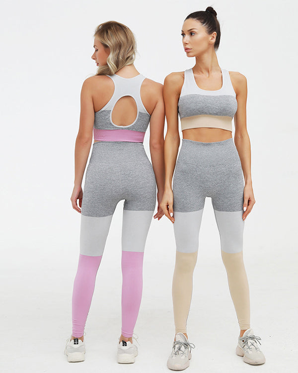 New Colorblock Seamless  Gym Sets