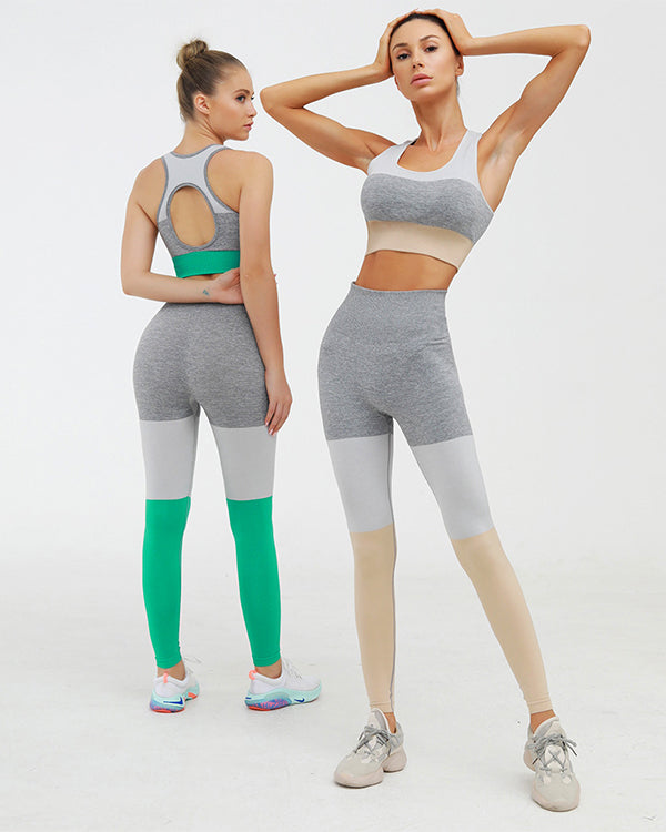 New Colorblock Seamless  Gym Sets