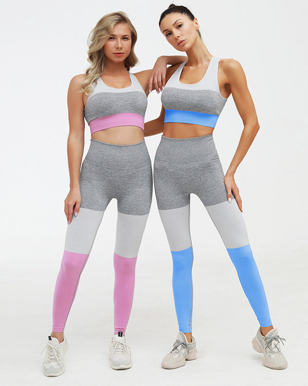 New Colorblock Seamless  Gym Sets