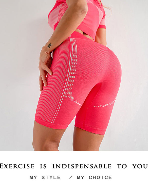 New Seamless Short Sleeves Gym Sets