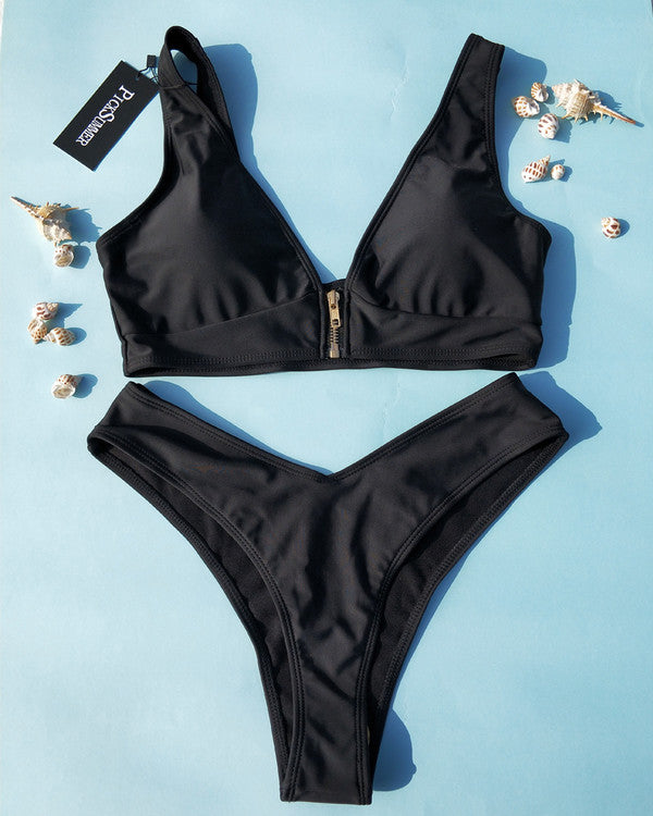 FXM Rico Halter Swim-Suit Set with Sarong | Bikini Set with Sarong | Bikini  Set for Women with Sarong